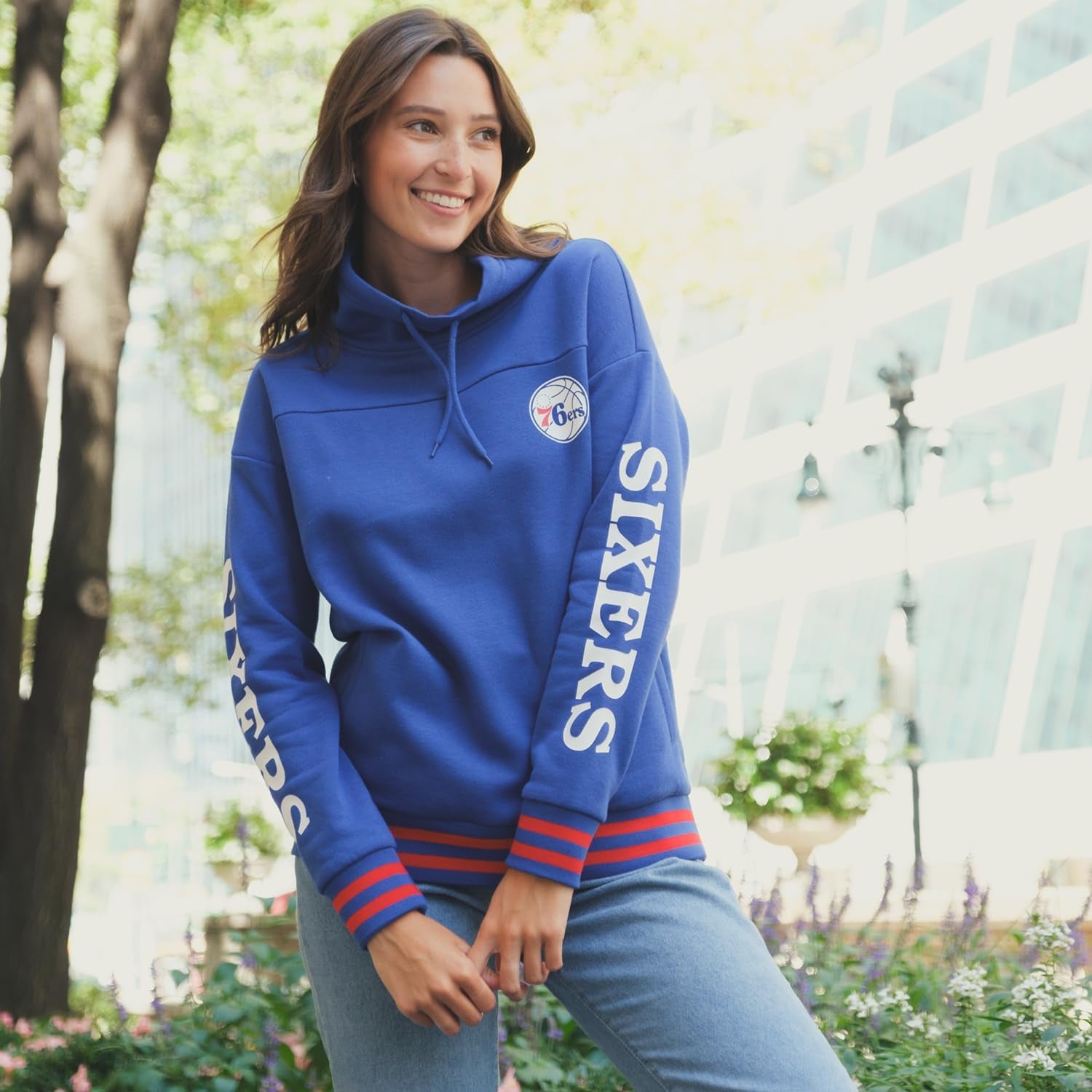 Women'S NBA Official Fleece Hoodie Pullover Sweatshirt Funnel Neck